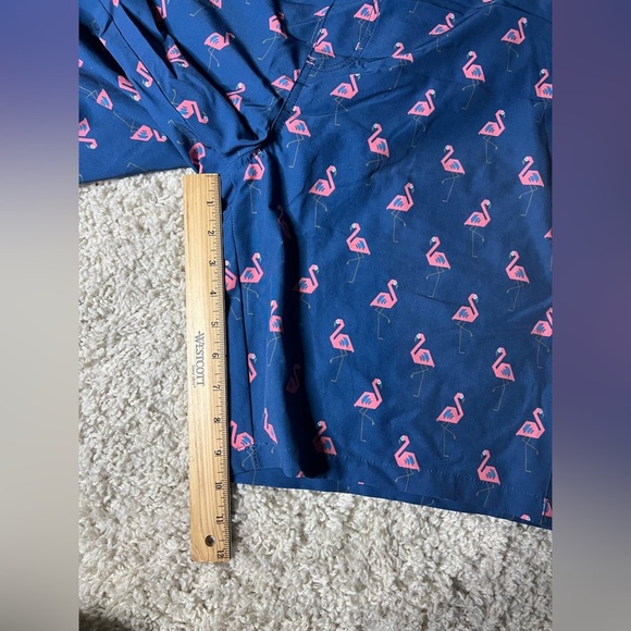 Men’s XL Trinity Blue Flamingo Print Swim Shorts - Picture 4 of 7